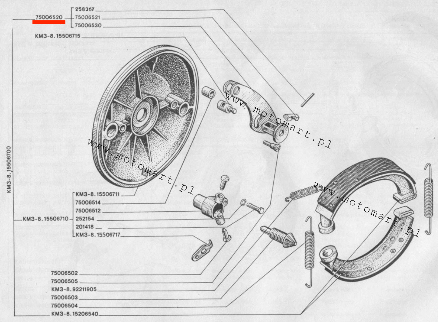 Brake caliper Dnieper MT K750 Ural M72 differential ORIGINAL brake lever
