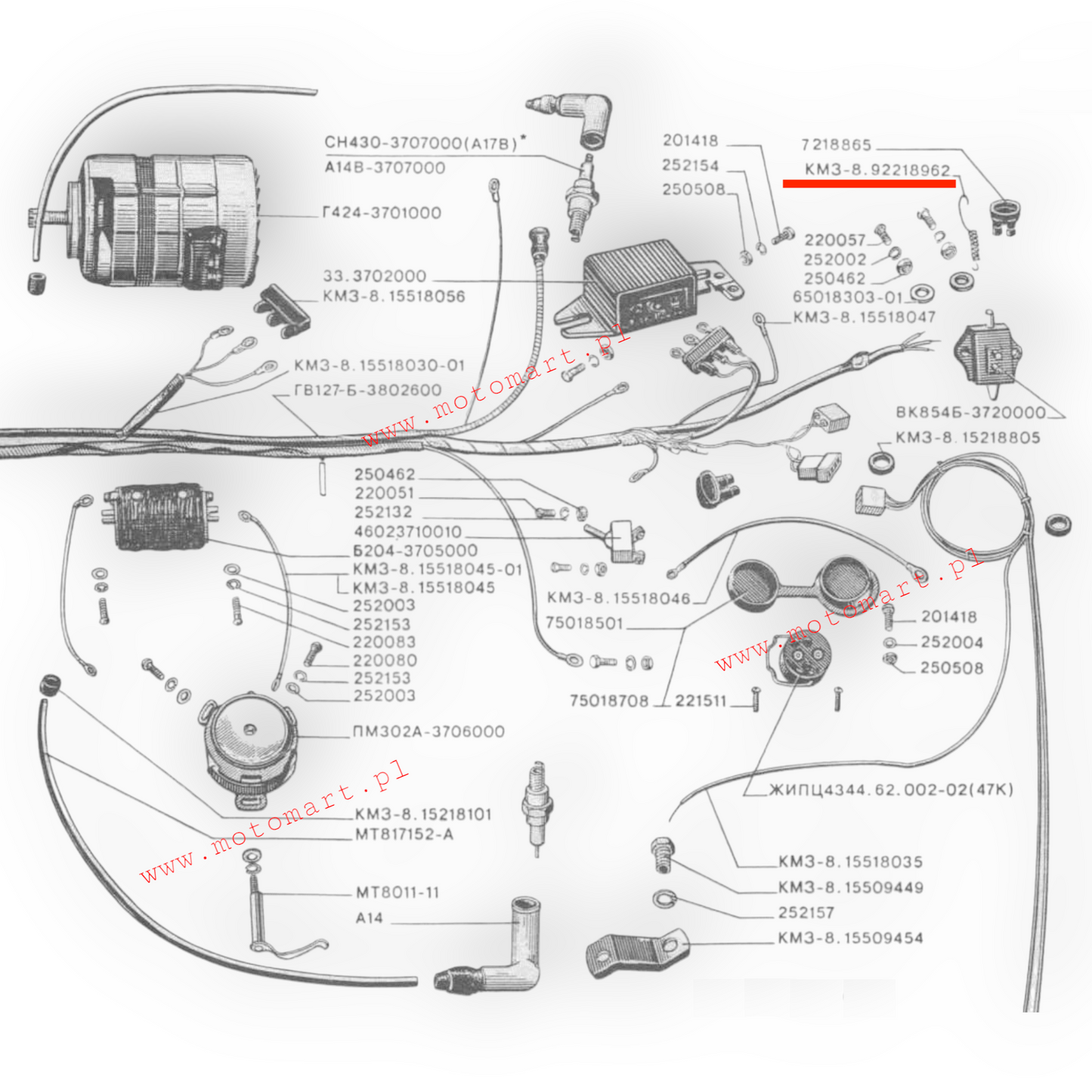 AUTOMATISCHE STOP-FEDER DNIEPR MT URAL K-750 für Sensor ORIGINAL