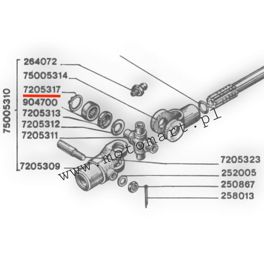 Protection of the cardan shaft crosspiece of the differential Dnieper MT K750 Ural crosspiece shaft