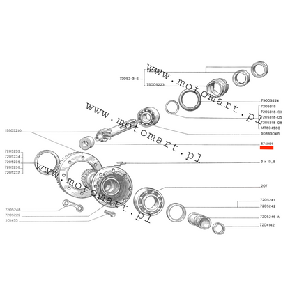 NADELLAGER 874901 M72 K750 Ural Dniepr MT Nadeldifferential NADELLAGER