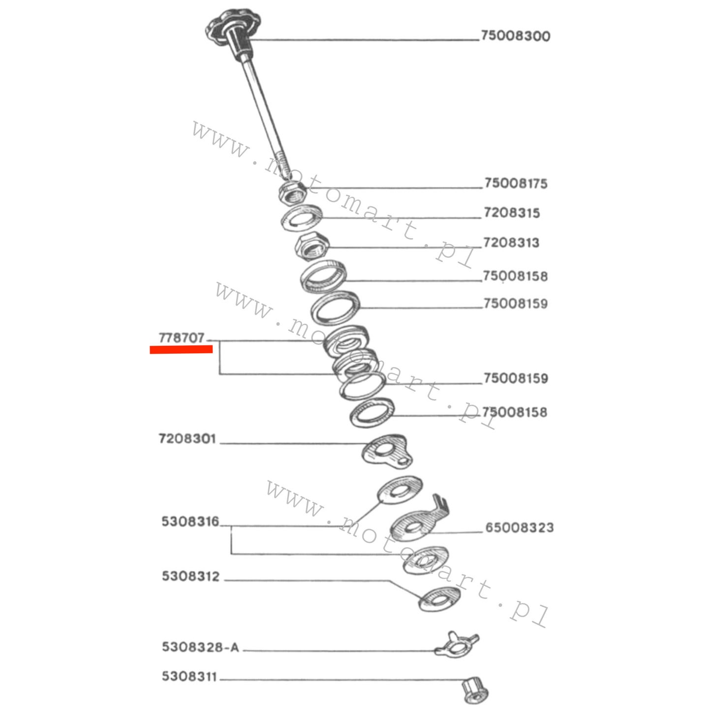 Łożysko GŁÓWKI RAMY 78707 Dniepr MT Ural M72 K750 rama kierownica mocowanie