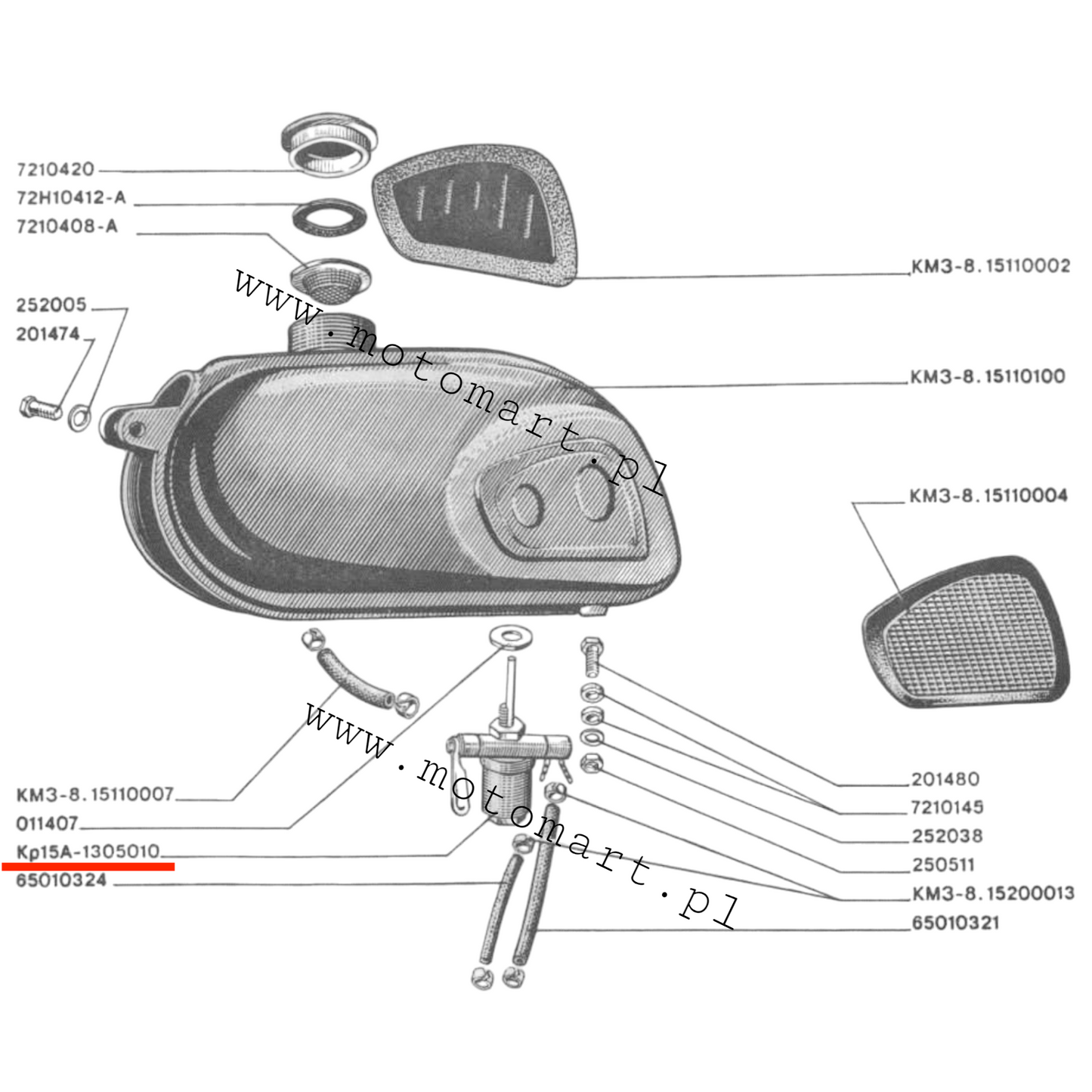 Kraftstoffhahn Dnjepr MT Zapfrohr Tankventil Ural K750 M72 IZ M14