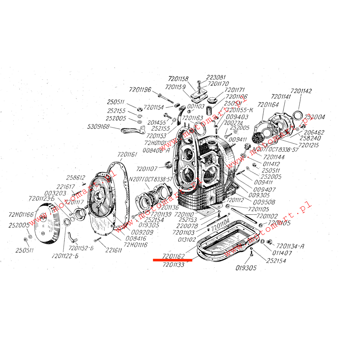 Ural K750 M72 pan gasket cork washer