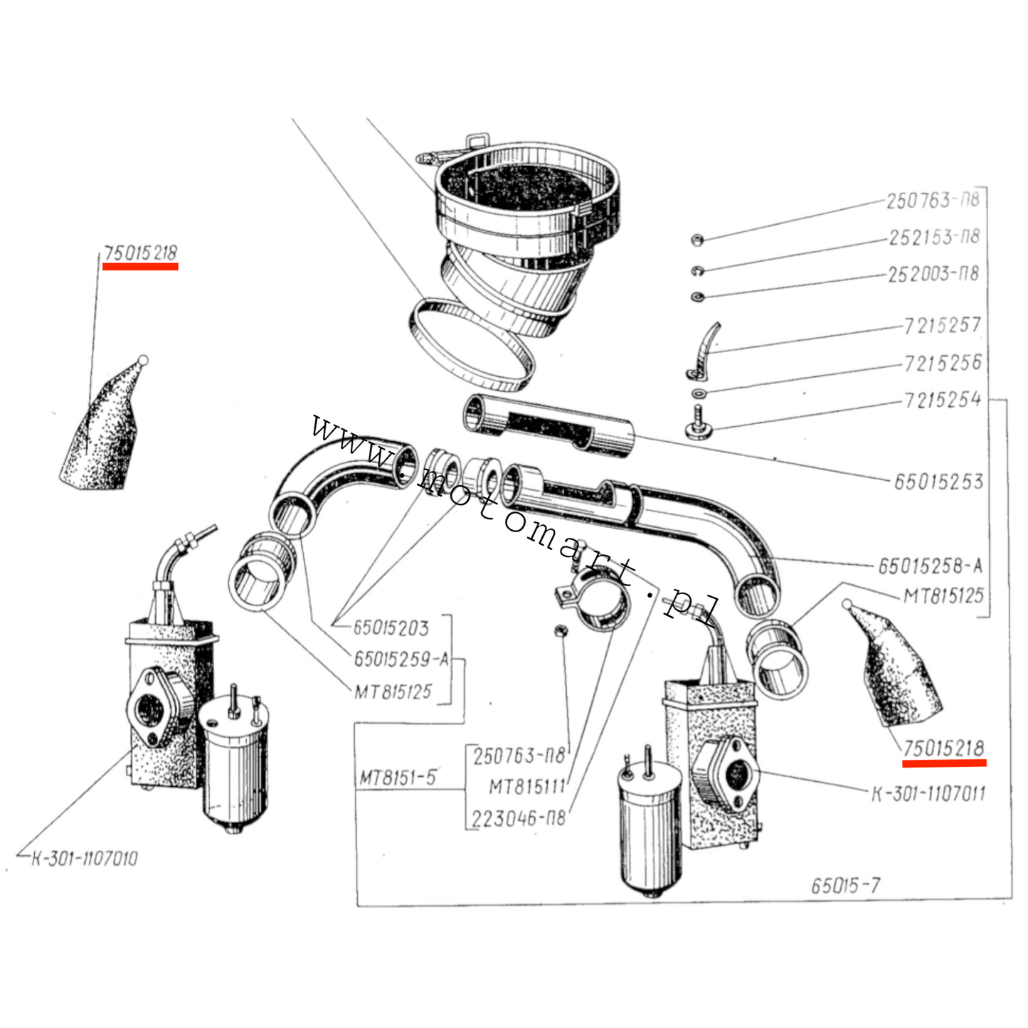 Carburetor rubber K302 / K301 rectangular cover CARBURETOR CARBURETORS