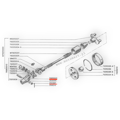 Dnieper MT Ural K750 M72 Kardangelenk, Kardangelenk, Differential, Schraube