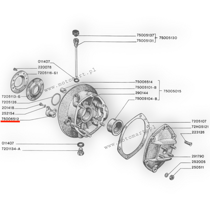 Brake caliper mushroom K750 Dnieper MT SZĘK shoe adjuster ORIGINAL