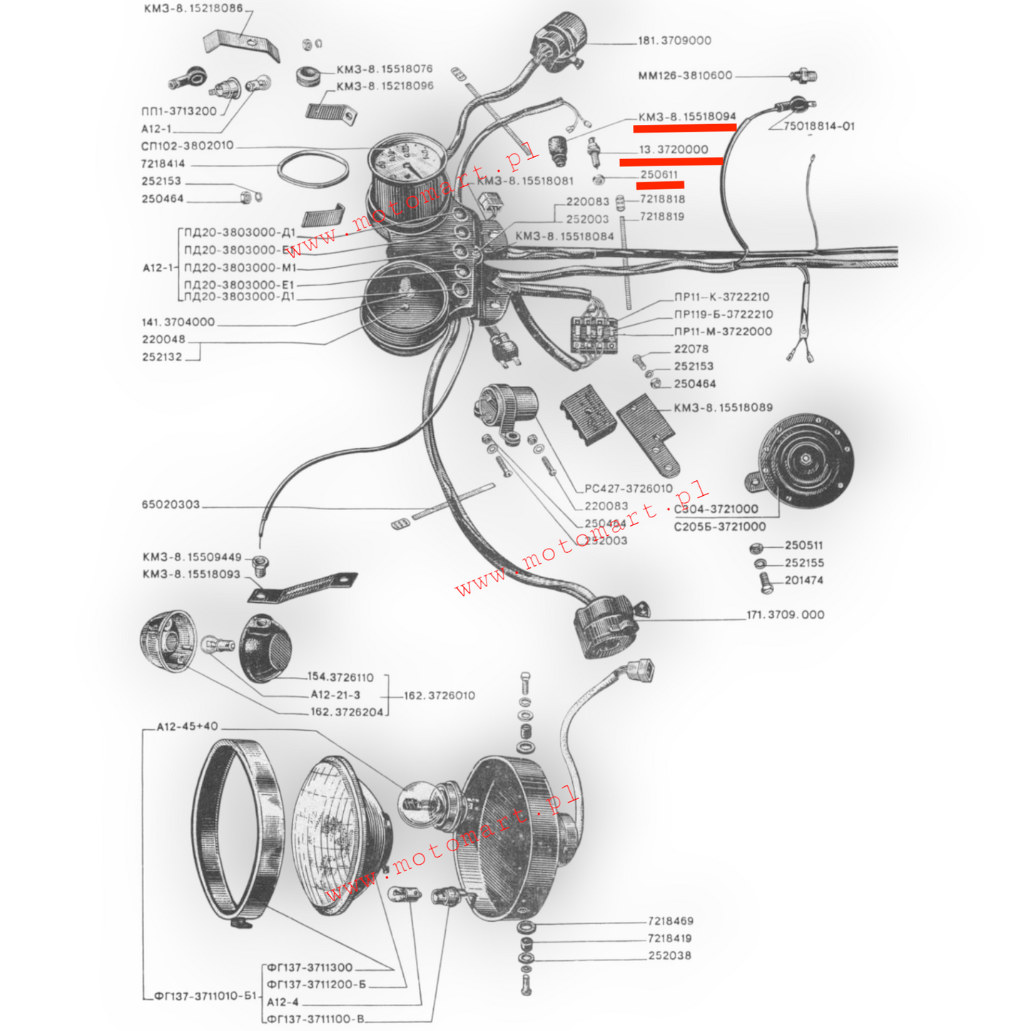 Dnjepr Ural Vorderradbremshebel mit automatischem Stoppsensor + Gummiabdeckung
