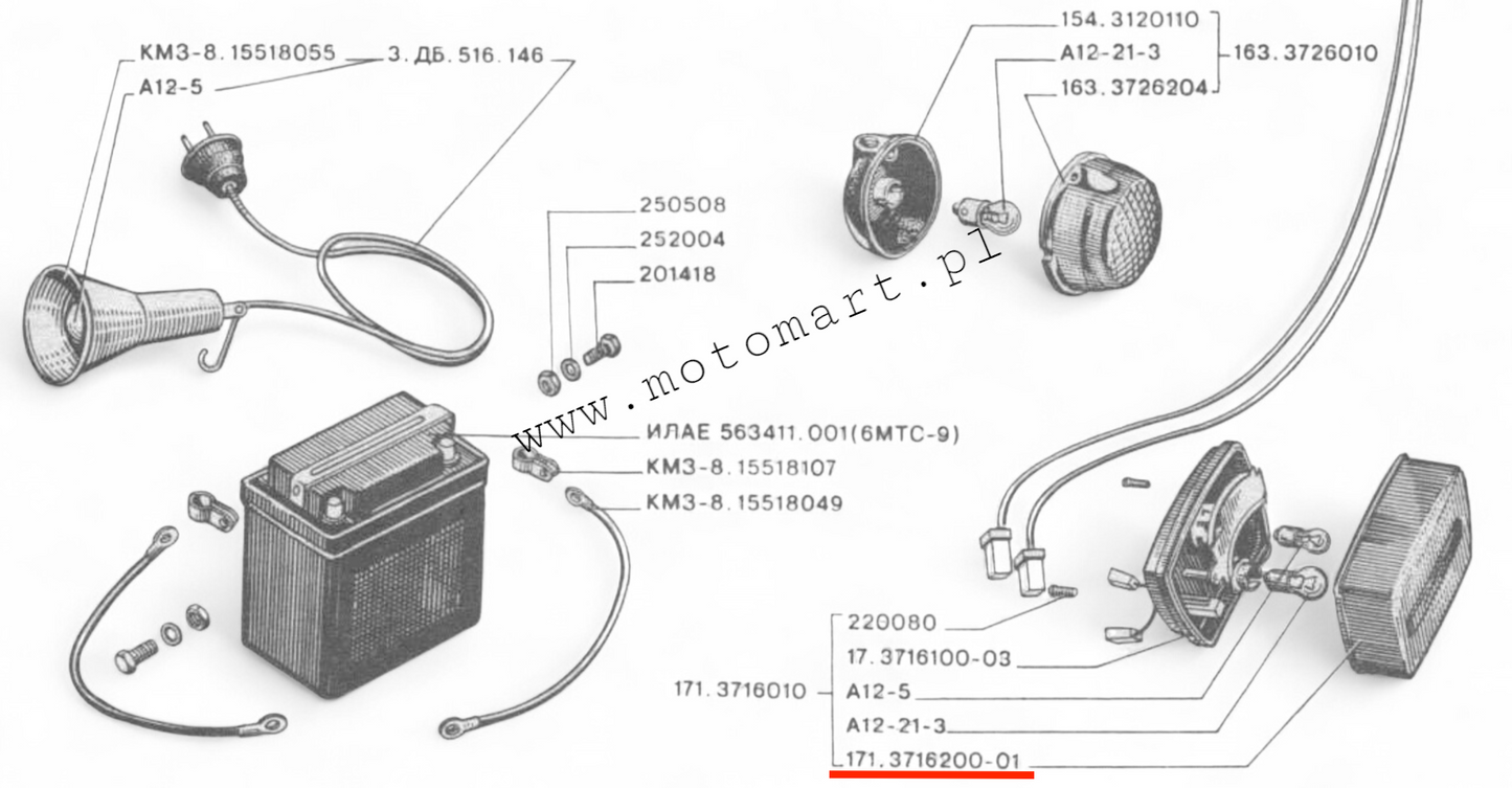 BREMSLAMPENGLAS DNIEPR MT-10 MT-11 MT-16 Rückleuchte ORIGINAL