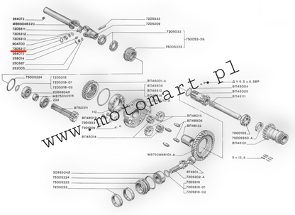 Schutz des Kardanwellen-Querträgers des Differentials Dnieper MT K750 Ural Querträger der Welle