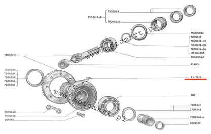 Antriebsrollen 45 Stück Dnieper Ural K750 M72 Differentialbrücken-Antriebsnadeln