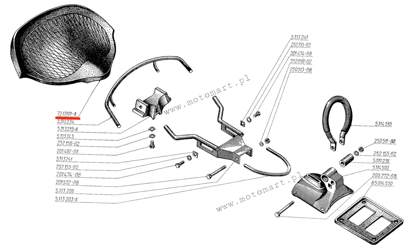 SITZ GUMMI M72 K750 URAL DNIEPR MW750 lopuch SATTEL lapuch sitz
